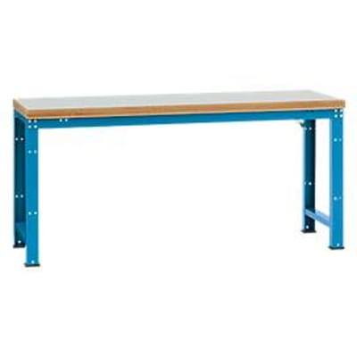 Manuflex werkbank Profi standaard, Tafelblad kunststof B 2000 x D 700, lichtblauw