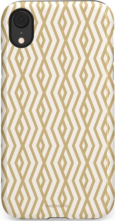 Casetastic Hoesje Geschikt voor Apple iPhone Xr - Stijlvolle Beschermende Duo-layer Case - Art Deco Goud