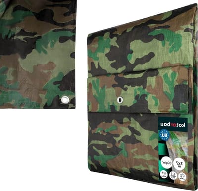 Afdekzeil - Beschermzeil Zeil - Bescherming Buiten - Waterdicht UV-bestendig - 3 x 7 m - Camouflage
