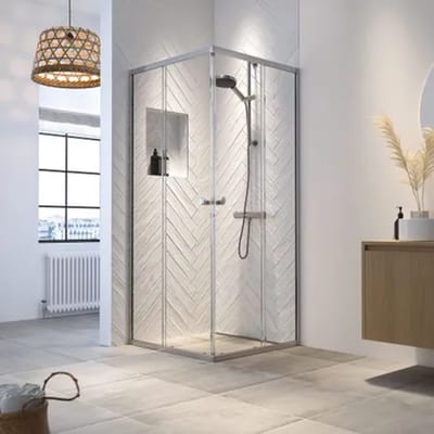 Sealskin - Douche Hoekinstap Hooked 90 X 200cm - Chroom Profiel - 6 Mm Helder Glas