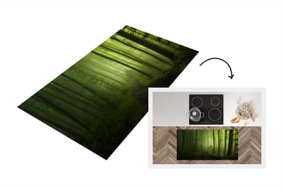 Keukenloper - Loper keuken - Bospad - Bomen - Groen - Bos - Mistig - Natuur - Planten - 120x60 cm - Keukenloper vinyl