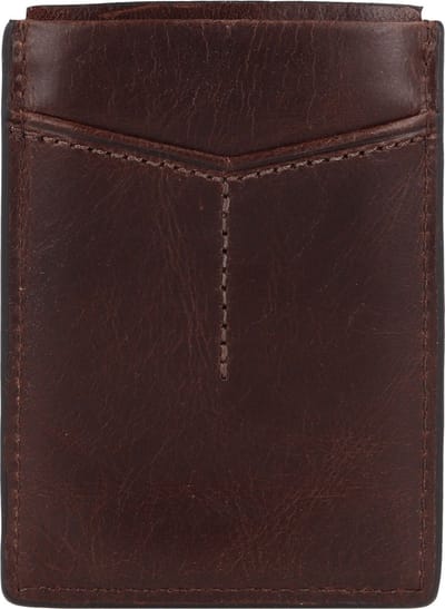 Fossil Derrick creditcard etui RFID leer 7 cm - 1 Sleuven - braun