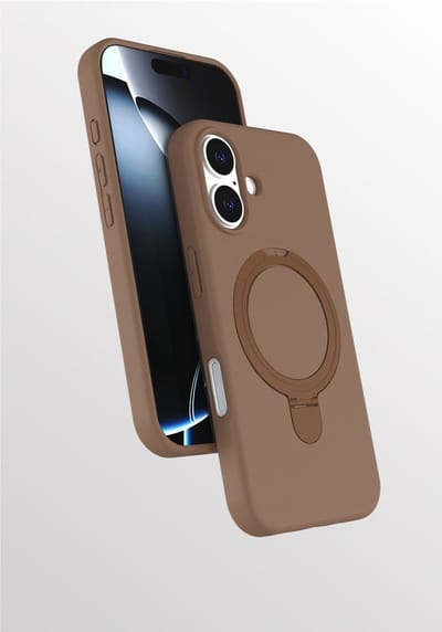 Hoesje Geschikt voor iPhone 16 Plus hoesje zacht siliconen Desert Goud - Liquid Backcover ring hoesje Geschikt voor Magsafe