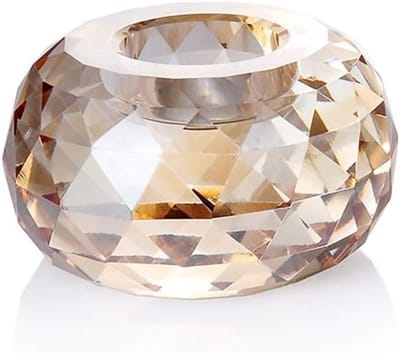 Kristallen Kandelaar - Kaarsenhouder - Tafeldecoratie - K9 Kristal - 10x10x6 cm - Goud