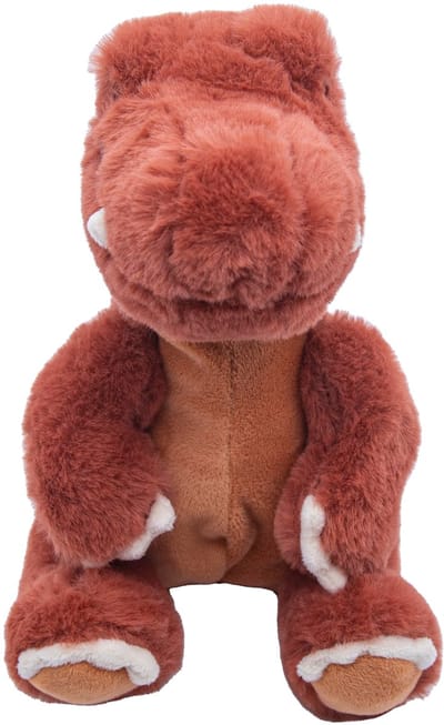 Cute since 1999 - Dinosauruspark - Dinosaurus speelgoed - Roodbruine tanden dino - Baby knuffel - 21cm
