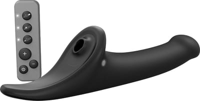 Strap-On-Me - Multi Orgasm Dildo - Strapless Strap-on met Luchtdruk Stimulatie - Zwart Medium