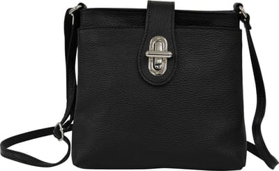 Italiaans echt lederen handtas schoudertas crossbody tas citybag crossover voor vrouwen GL007 Zwart