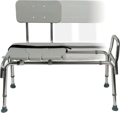 Transfer Bench - Douchestoel - Veilig Douchen - Zijwaarts Schuivende Zitting - 99 x 49 x 94 cm - Grijs