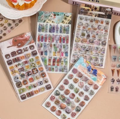 6 Vellen - Taarten, Cakes, Gebak & IJs Stickers - Bullet Journal, Planners, Scrapbooking - Cadeau onder €10, Sinterklaascadeau, Kerstcadeau & Schoencadeau