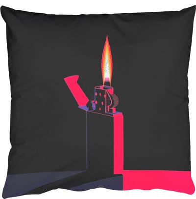 Sierkussens - Kussentjes Woonkamer - 50x50 cm - Aansteker - Vlam - Donker