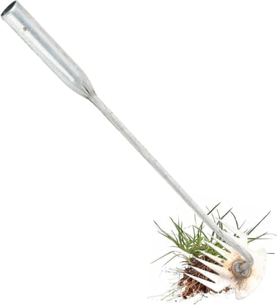 Wortelverwijderaar Tuin - Onkruidsteker Grasmaaier - Bodem Losmaken - Mangaans Staal - 43 cm - Zilver