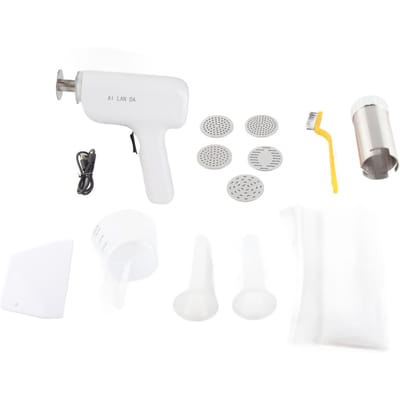 Machine à Pâtes Électrique 40W Acier Inoxydable 304 Sans Fil Portable Automatique Machine à Faire les Nouilles Bleu L blanc