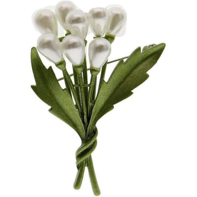 Vintage Plantenblad Broches Voor Vrouwen Bladeren Parel Ginkgo Broche Speld Corsage Klassieke Feest Accessoires beige