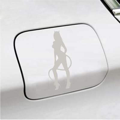 Bumpersticker - Vrouw Duivel - 7 X 16,5 - Zilver