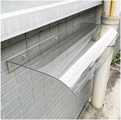 Raamluifel Deurluifel - Regenhoes Buiten Overkapping - Bescherming Tegen Weer - 3.5mm Dik Polycarbonaat - 50x250cm - Transparant