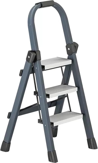 Opvouwbare 3-traps ladder met leuningen - 350 lbs