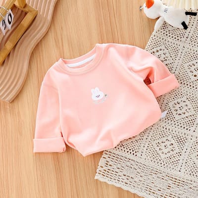 Baby Onderhemden, Lente en Herfst Kinder T-shirts met Lange Mouwen, Puur Katoen Herfstkleding, Tops voor Jongens en Meisjes van één jaar oud, Baby 73cm