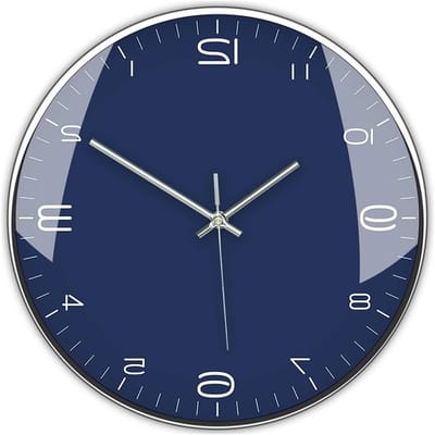 Stille Wandklok - Moderne Klok - Tijd Weergeven - Niet-tikkende Beweging - 30.5 cm Diameter - Blauw