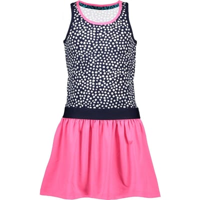B-nosy - Maat 110 - Meisjes Jurk - dots space blue