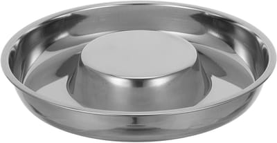Voerbak Hond - Hondenbak Slowfeeder - Gezond Eten - Dubbelzijdig Roestvrij Staal - 213 cm - Zilver