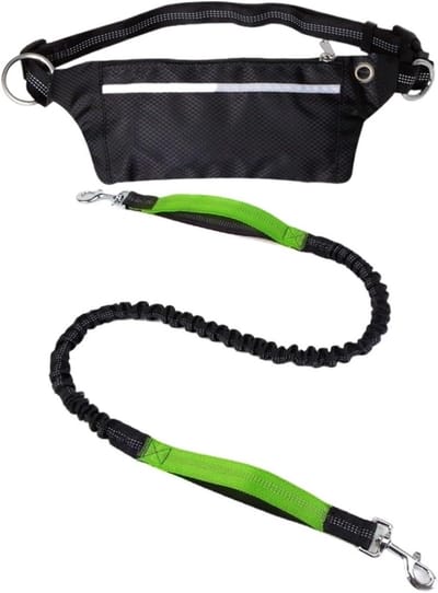 Handsfree Hondenriem - Looppriem Heuptas - Actief Buitenleven - Dubbele Handgreep - Verstelbare Taille - Groen