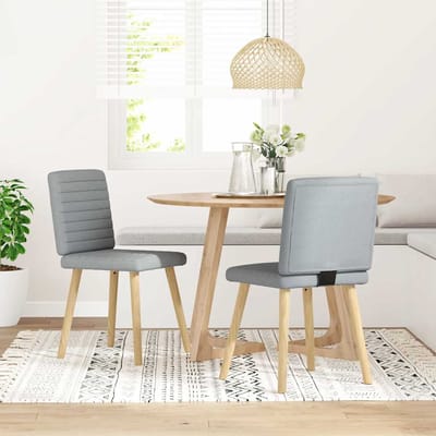 vidaXL - Eetkamerstoelen - 2 - st - stof - lichtgrijs