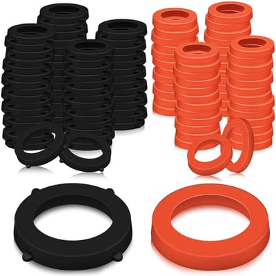 50 Stuks Rubber O-ringen voor Tuinbroeken, Waterdichte Afdichtingen voor Wasmachines en Kraanaccessoires, Geschikt voor Standaard 3/4 Inch Dungarees (Zwart Rood)
