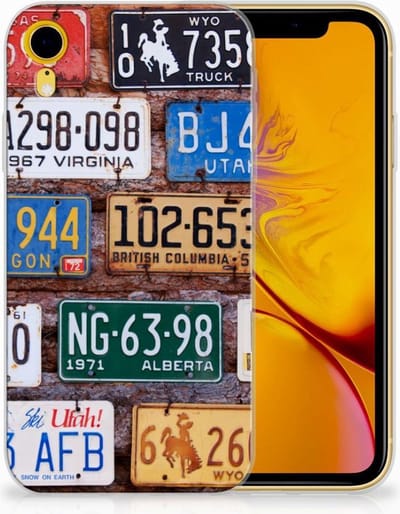 Apple iPhone Xr Siliconen Hoesje met foto Kentekenplaten