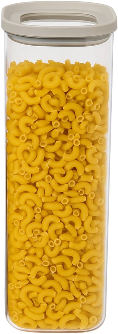5Five Voorraadpot Herma - keuken/voedsel - glas - 2000 ml - luchtdichte deksel - transparant/beige - 11 x 11 x 29 cm