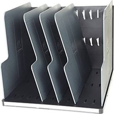 Exacompta Modulotop Sorter A4+ EcoBlack Zwart/Grijs, 5 verdelers, etikethouder, recycling, Blauwe Engel