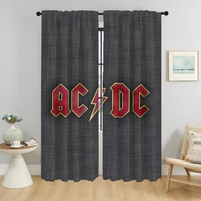 Rock-ACDC Rideaux Élégants pour Séparation de Pièce de Caméra Rideaux d'Intérieur pour la Maison 2 Pièces Rideau de Salon Tulle pour Chambre Enfant W50xH70cmx2pcs-CL gray