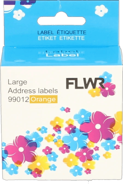 FLWR Dymo 99012 adreslabel 36 mm x 89 mm oranje