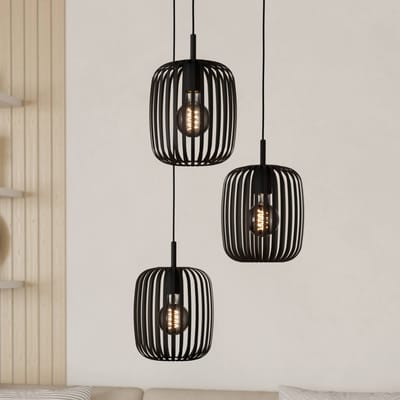 EGLO Romazzina hanglamp, Ø 46 cm, zwart, 3-lamps, staal