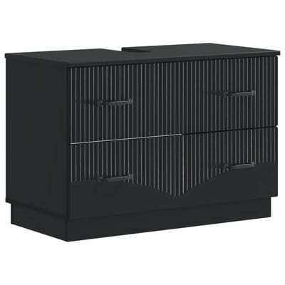 vidaXL - Wastafel - kabinet - voor - de - badkamer - HOORN - Zwart - 82 - x - 41 - x - 56 - cm