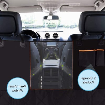 Honden Autodeken - Autostoelhoes Hond - Auto Beschermen - Waterdicht en Wasbaar - 146x137 CM - Zwart Oranje