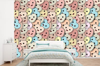Behang - Fotobehang Hart - Patroon - Baby - Breedte 360 cm x hoogte 240 cm