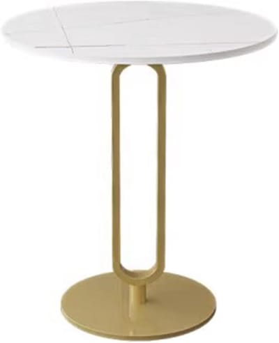 Bijzettafel Rond - Dranktafel Voetstuk - Kleine Ruimtes - Stevig Metalen Frame - 40x40x55cm - Zwart