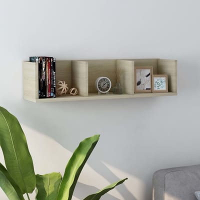 vidaXL - Cd-wandschap - 75x18x18 - cm - bewerkt - hout - sonoma - eikenkleurig