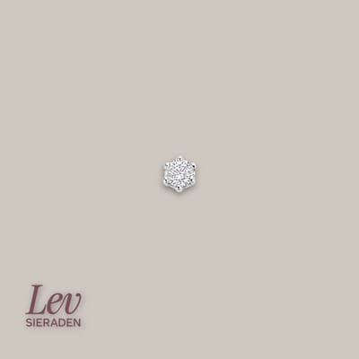 Lev Sieraden - 3.5mm Zirkonia Labret piercing - Gerhodineren 925 zilver