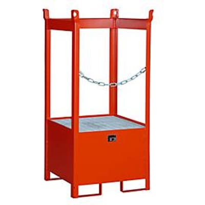Stapelpallet voor vaten Bauer FSP-1, open aan zijkant, voor 1 x 200 l vat, rood