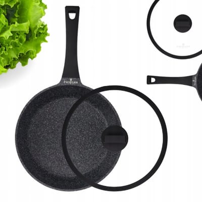 Zwieger Zwarte Steenpan 24 cm met deksel - Inductie