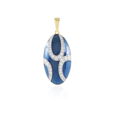 Cavill - Zilveren Hanger met Verguld 925 Sterling Zilver - 0,547 ct Cambodjaanse Zirkonen Rond Slijpsel - Elegant Dames Sieraad - 34x14 mm