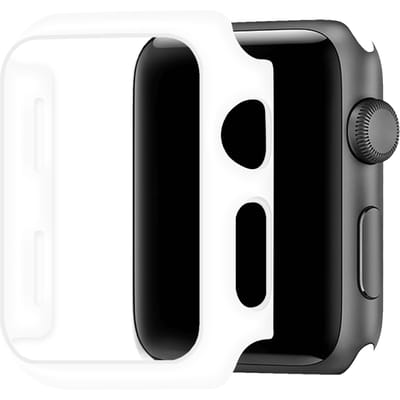 Telefoonglaasje Hoesje - Geschikt voor Apple Watch 1\ Apple Watch 2\ Apple Watch 3 - Kunststof - 38mm - Wit