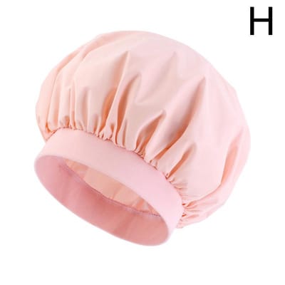 Vrouwen Waterdichte Badmuts Elastische Douche Haarhoezen Badmutsen Beanie Beauty Perm Mutsen Stofkap Haarcap Badkameraccessoires beige