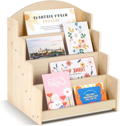Houten Kaartenhouder voor Postkaarten en Groetekaarten, Ideaal als Rustieke Cadeauhouder en Decoratie Accessoire