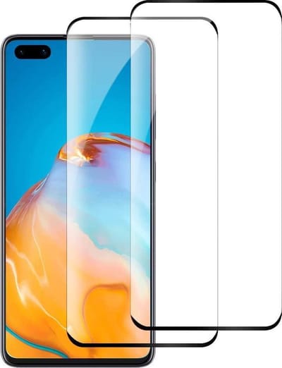 2 Pack Geschikt voor: Huawei P40 Pro Screenprotector Glazen Gehard Full Cover Volledig Beeld Tempered Glass