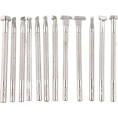 Lot de 12 outils de gravure et de gaufrage pour cuir, outil de modelage pour le travail du cuir