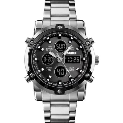 SKEMI 1389 Quartz Herenhorloge Uniek Mode Sport Casual Merk Quartz Klok Dubbel Uurwerk veelkleurig