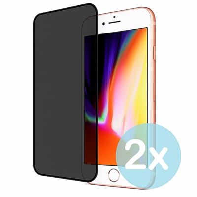 Privacy Screenprotector Geschikt voor iPhone 8 – Anti-Gluren – Krasbestendig Gehard Glas 9H – Volledige Dekking – 2-Pack – FuturiQ