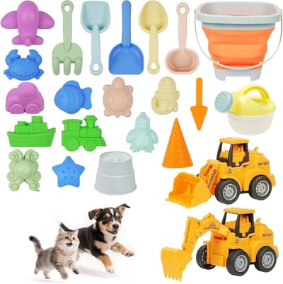 Strandspeelgoed Set voor Kinderen met Emmer, Schep en Gieter - 25 Stuks Creatieve Strandspelletjes